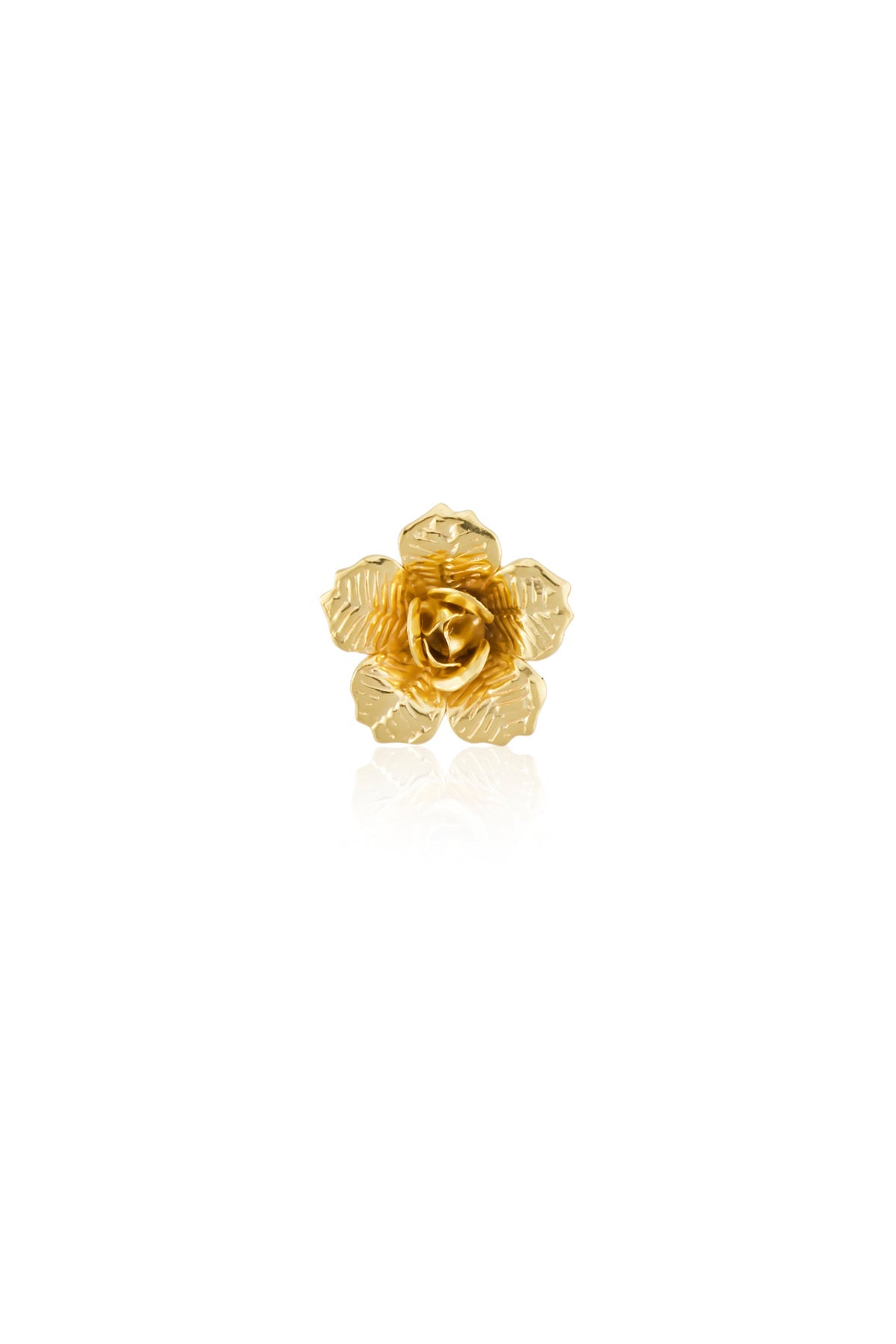A 24k gold plated bronze ring designed as a rose.
