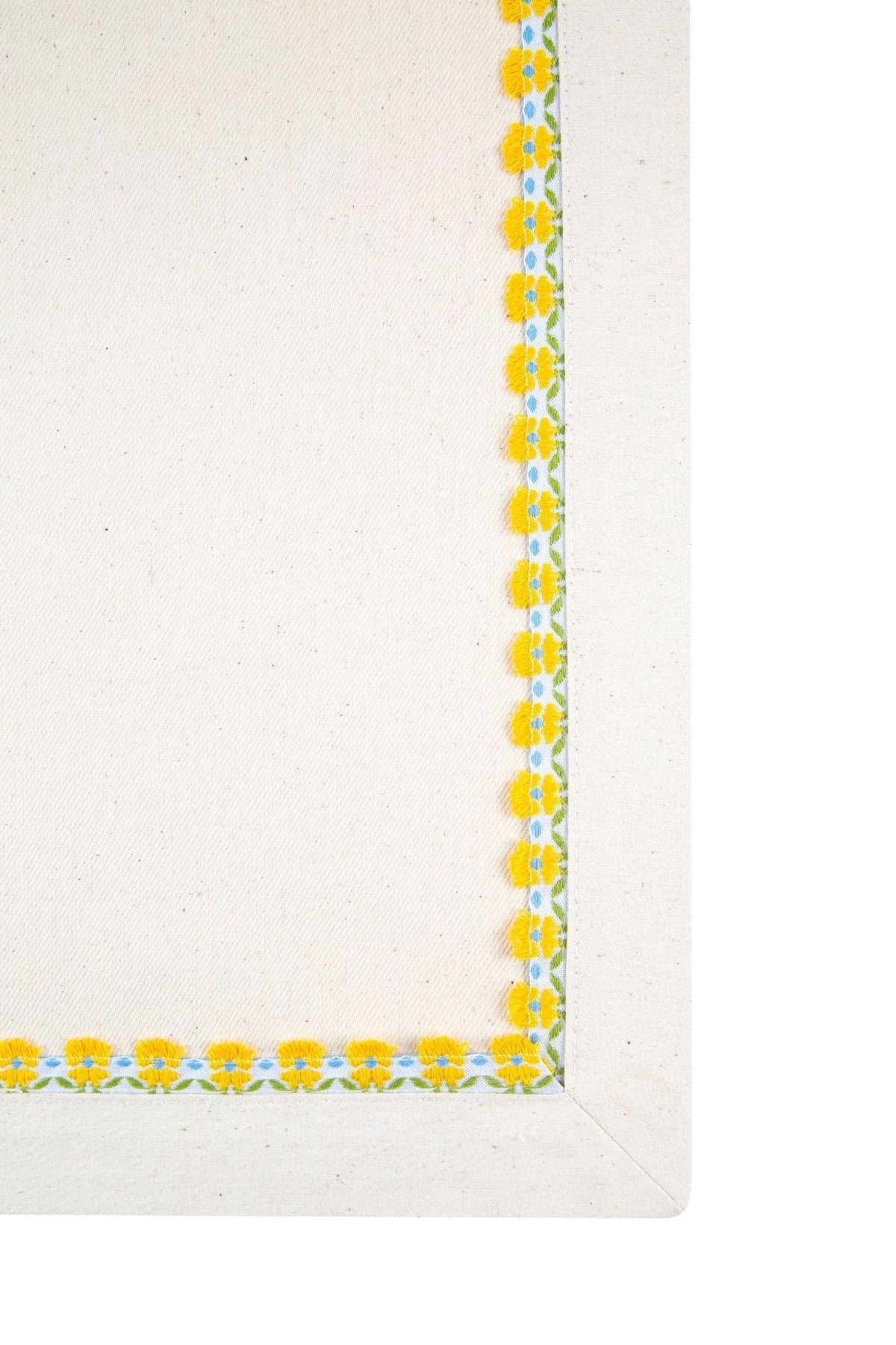 Decorative border with yellow flowers on a white background